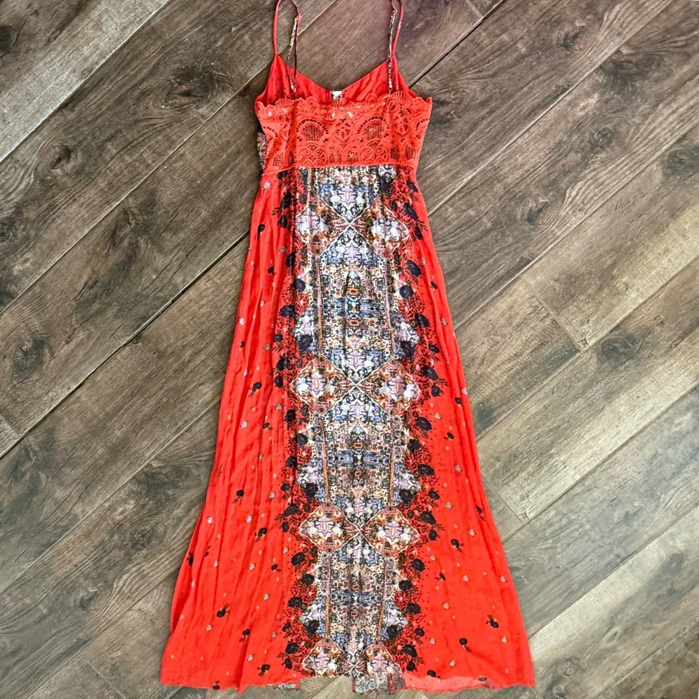 Intimately Free People Morning Song Maxi Dress, Cherry Combo,XS (NWOT) - Picture 5 of 15